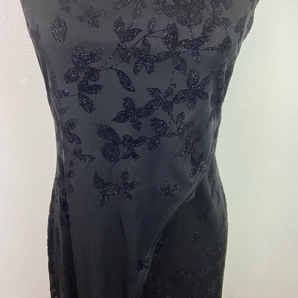 Vintage Slip Dress Mesh Overlay Sparkly Y2K Whimsigoth Long Strappy M 8Tall Vamp - Picture 2 of 15